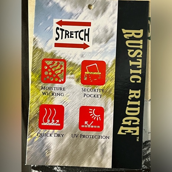 New Men’s Rustic Ridge Dark Iguana Green Convertible Zip-Off Hiking Cargo Pants - Picture 11 of 14